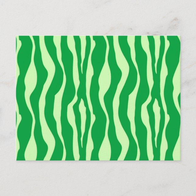 Carte Postale Zèbre rayures - Tons de Lime Vert (Devant)