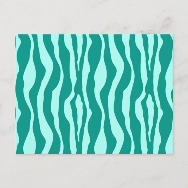 Carte Postale Zèbre rayures - Turquoise et Aqua (Devant)