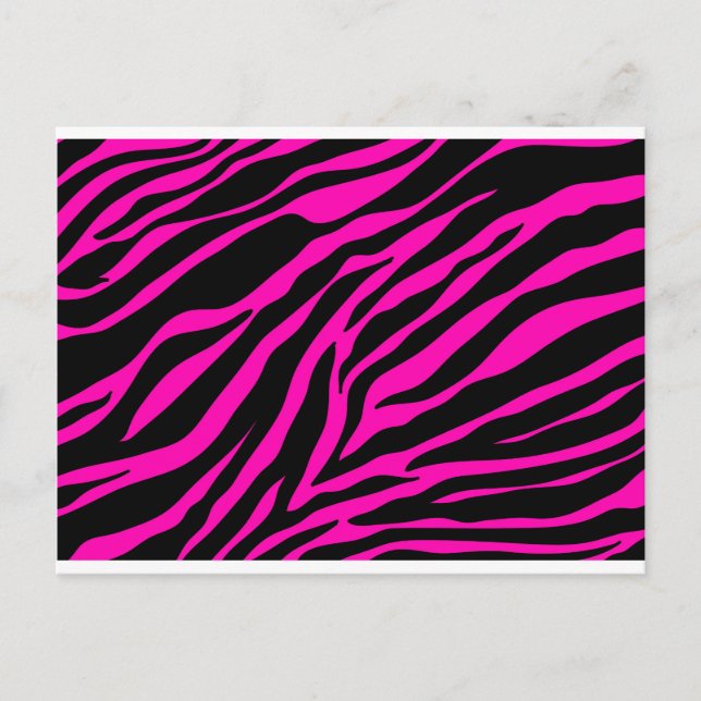 Carte Postale zèbre rose (Devant)