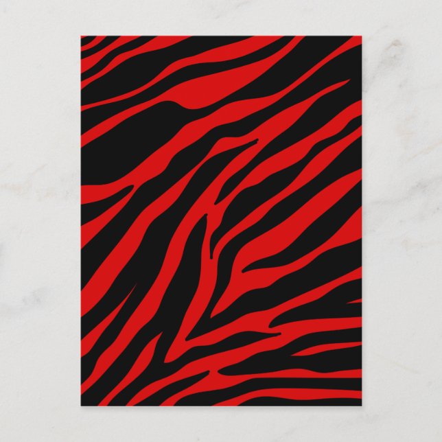 Carte Postale zèbre rouge (Devant)