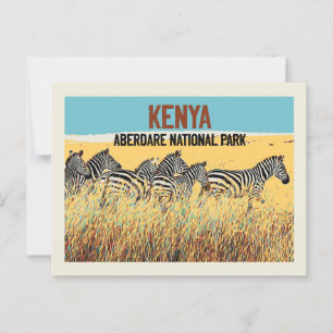 Carte Postale Zèbres au Kenya, Parc national Aberdare