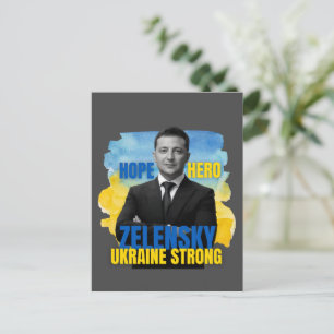 Carte Postale Zelensky Hope Héros Ukraine forte