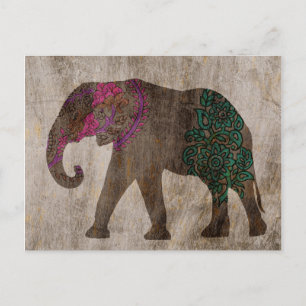 Carte Postale Zen Tribal Asian Elephant