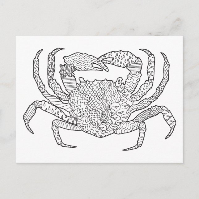 Carte Postale Zendoodle Crabe (Devant)
