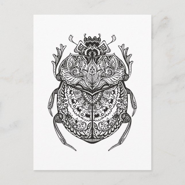 Carte Postale Zendoodle du coléoptère africain (Devant)