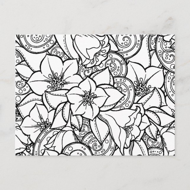 Carte Postale Zendoodle Fleur (Devant)