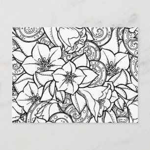 Carte Postale Zendoodle Fleur