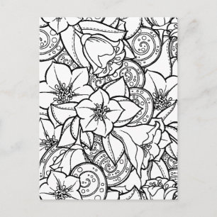 Carte Postale Zendoodle Fleur