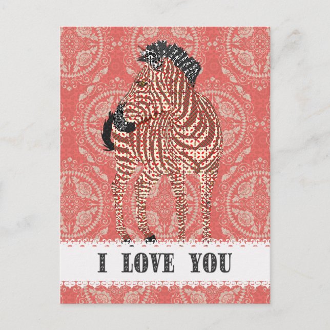 Carte postale Zenya Retro Red Love (Devant)