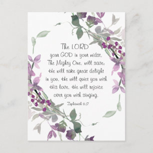 Carte Postale Zéphanie 3:17 Il se réjouit de vous
