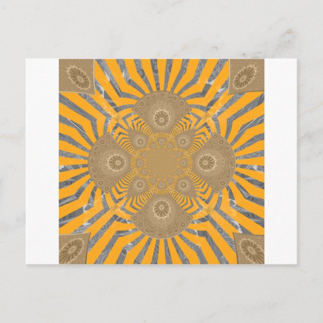 Carte Postale Zephyr doré : Elégance en Jaune doré & Chrome (Devant)