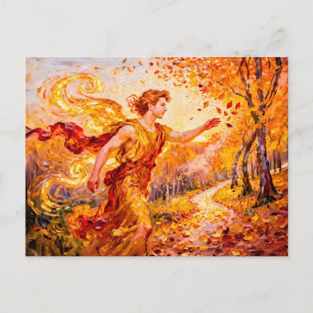 Carte Postale Zephyros God of the Western Wind from Greek Mythol (Devant)