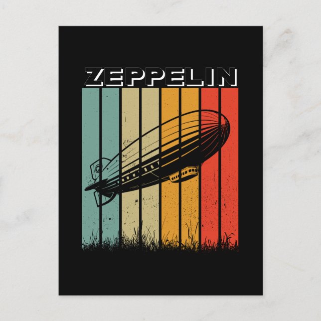 Carte Postale Zeppelin Rétro Dirigible Aéronef Zepelin Zepplin (Devant)