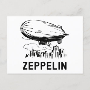 Carte Postale Zeppelin rétro vintage - Croquis Dirigeable