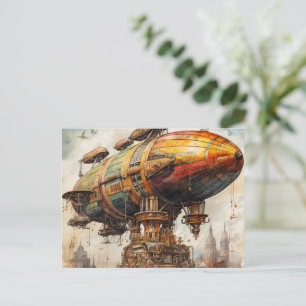 Carte Postale Zeppelin Steampunk vintage (1)