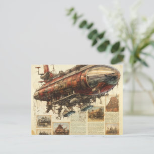 Carte Postale Zeppelin Steampunk vintage (11)