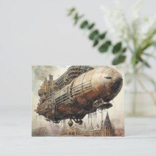 Carte Postale Zeppelin Steampunk vintage (2)