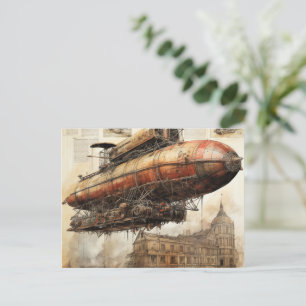 Carte Postale Zeppelin Steampunk vintage (3)