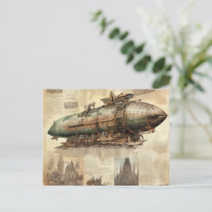Carte Postale Zeppelin Steampunk vintage (5)