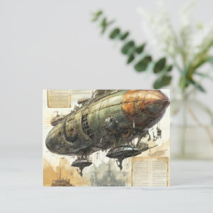 Carte Postale Zeppelin Steampunk vintage (8)