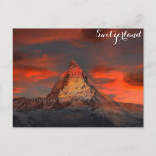 Carte Postale Zermatt Matterhorn Suisse Alpes suisses coucher de