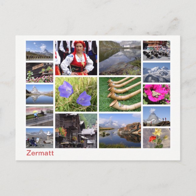 Carte Postale Zermatt multi-images (Devant)