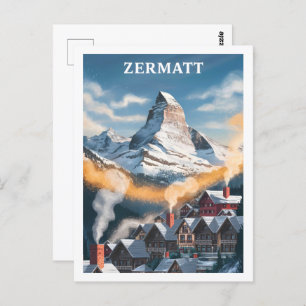 Carte Postale Zermatt Suisse Lieu de voyage célèbre