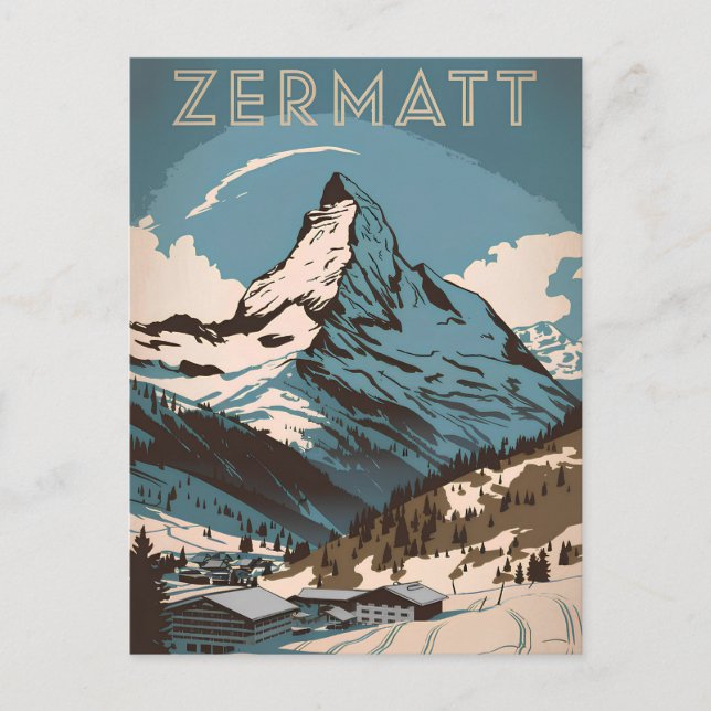 Carte Postale Zermatt vintage (Devant)