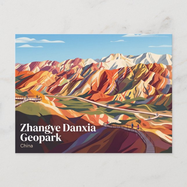 Carte Postale Zhangye Danxia Geoparc Chine (Devant)