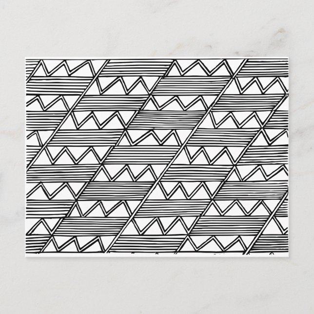 Carte Postale Zig Zag Motif (Devant)