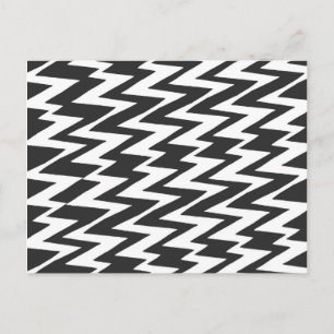 Carte Postale Zigzag Chevron noir et blanc