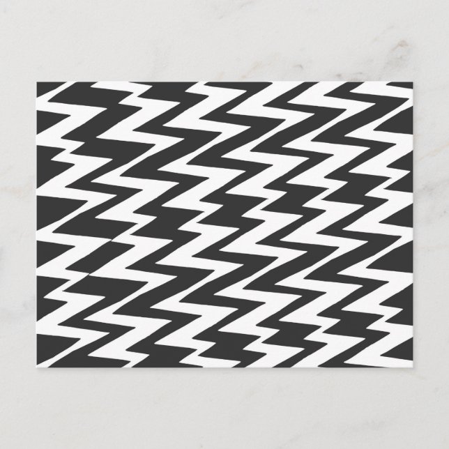 Carte Postale Zigzag Chevron noir et blanc (Devant)