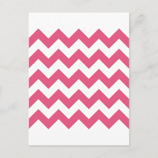 Carte Postale Zigzag I - Blanc et Rose foncé