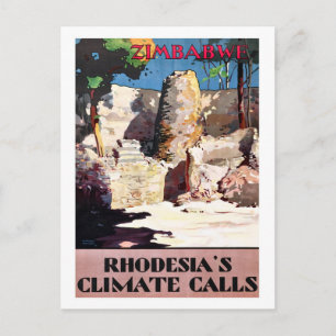 Carte Postale Zimbabwe, climat de la Rhodésie, vintage, voyage