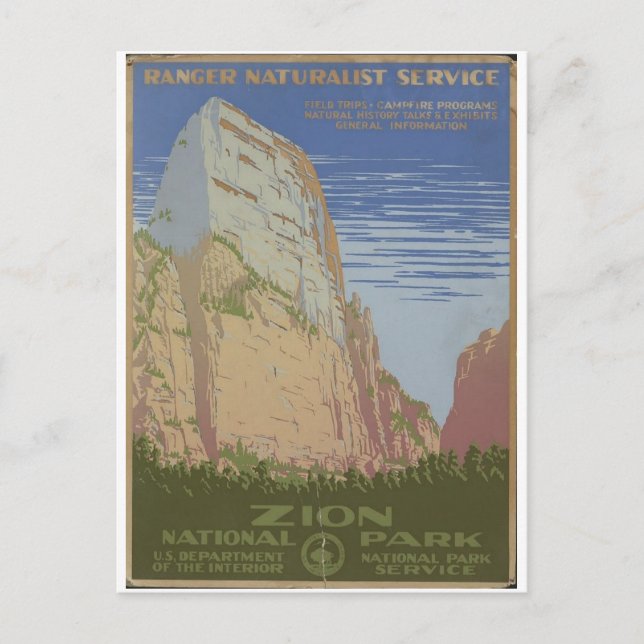 Carte Postale Zion National Park 1938 Springdale Utah (Devant)