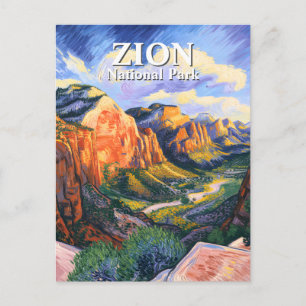 Carte Postale Zion National Park Angels Landing dans le style de