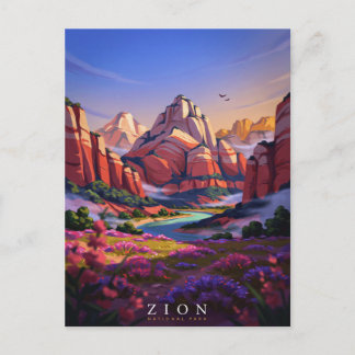 Carte Postale Zion National Park Canyon Rouge
