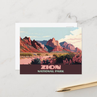 Carte Postale Zion National Park Monts Utah Vintage