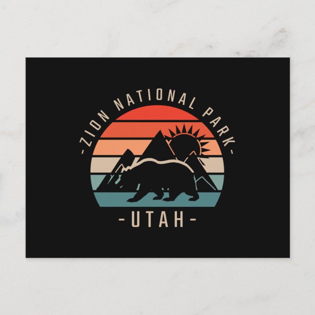 Carte Postale Zion National Park Retro (Devant)