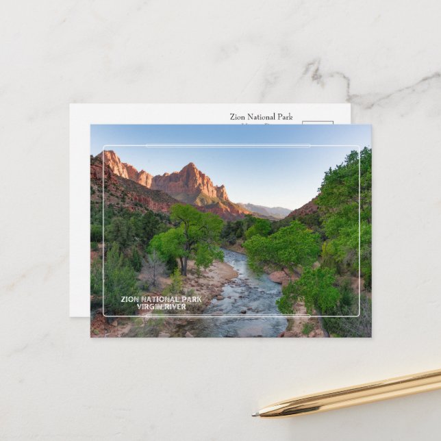 Carte Postale Zion National Park, rivière Virgin (Devant/Arrière en situation)