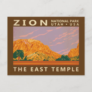 Carte Postale Zion National Park Utah East Temple Vintage