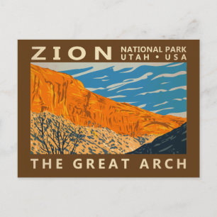 Carte Postale Zion National Park Utah La Grande Arche 2 Vintage