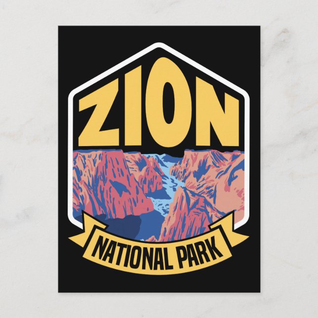 Carte Postale Zion National Park Utah Retro (Devant)
