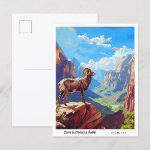 Carte Postale Zion National Park Utah USA Vintage voyage