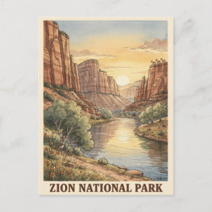 Carte Postale Zion National Park Voyage Vintage