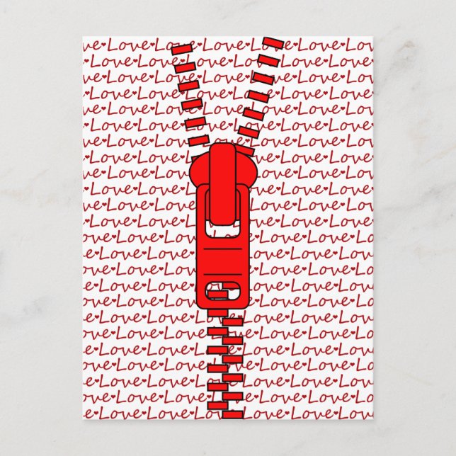 Carte Postale Zipper rouge avec amour (Devant)