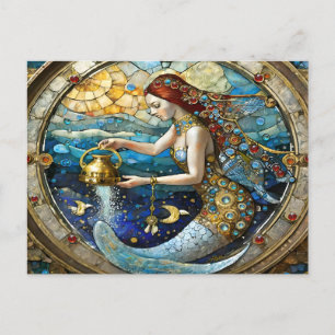 Carte Postale Zodiac - Aquarius La Sirène Du Porteur D'Eau