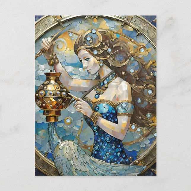 Carte Postale Zodiac - Aquarius Le Porteur D'Eau (Devant)
