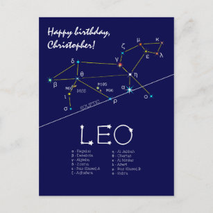 Carte Postale Zodiac Constellation Leo