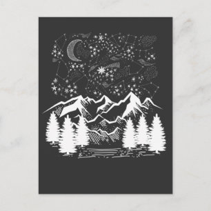 Carte Postale Zodiac Constellation Stars de nuit Montagnes